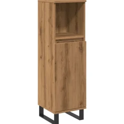zmh Armoire de salle de bain chêne artisanal 30x30x100 cm