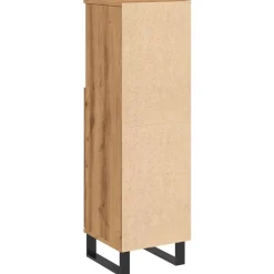 zmh Armoire de salle de bain chêne artisanal 30x30x100 cm
