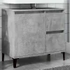 zmh Armoire d'évier gris béton 65x33x60 cm bois d'ingénierie* Meuble Wc