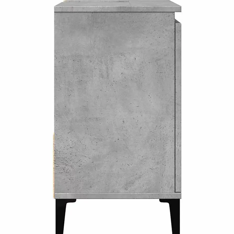 zmh Armoire d'évier gris béton 65x33x60 cm bois d'ingénierie* Meuble Wc