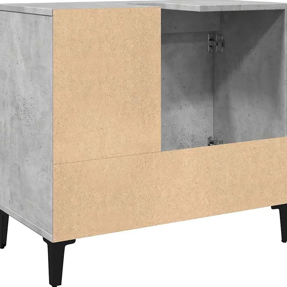 zmh Armoire d'évier gris béton 65x33x60 cm bois d'ingénierie* Meuble Wc