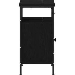zmh Armoire lavabo de salle de bain chêne noir 60x30x60 cm* Meuble Wc