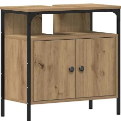 zmh Armoire lavabo de salle de bain chêne artisanal 60x30x60 cm