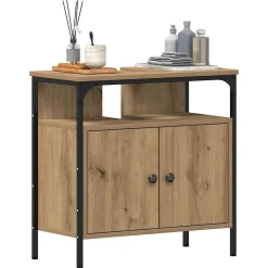 zmh Armoire lavabo de salle de bain chêne artisanal 60x30x60 cm