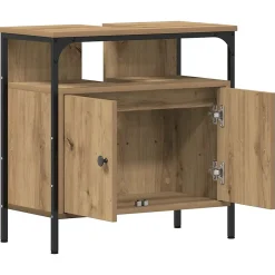 zmh Armoire lavabo de salle de bain chêne artisanal 60x30x60 cm