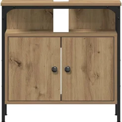 zmh Armoire lavabo de salle de bain chêne artisanal 60x30x60 cm