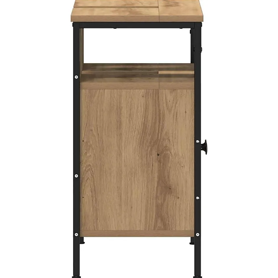 zmh Armoire lavabo de salle de bain chêne artisanal 60x30x60 cm