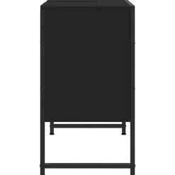 zmh Armoire lavabo de salle de bain noir 80x33x60cm bois ingénierie