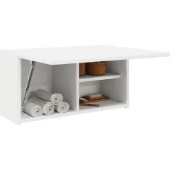 zmh Armoire murale de bain blanc 60x25x30 cm bois d'ingénierie* Meuble Wc
