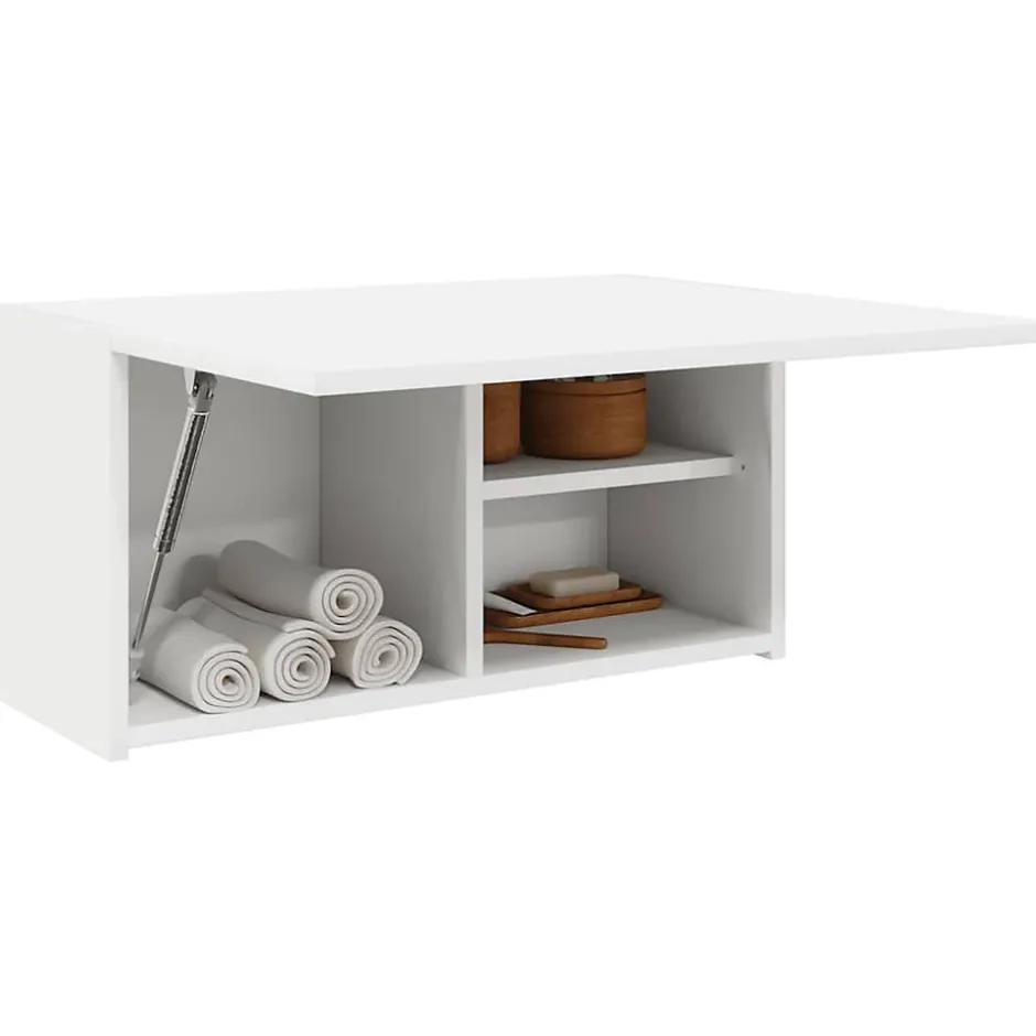 zmh Armoire murale de bain blanc 60x25x30 cm bois d'ingénierie* Meuble Wc