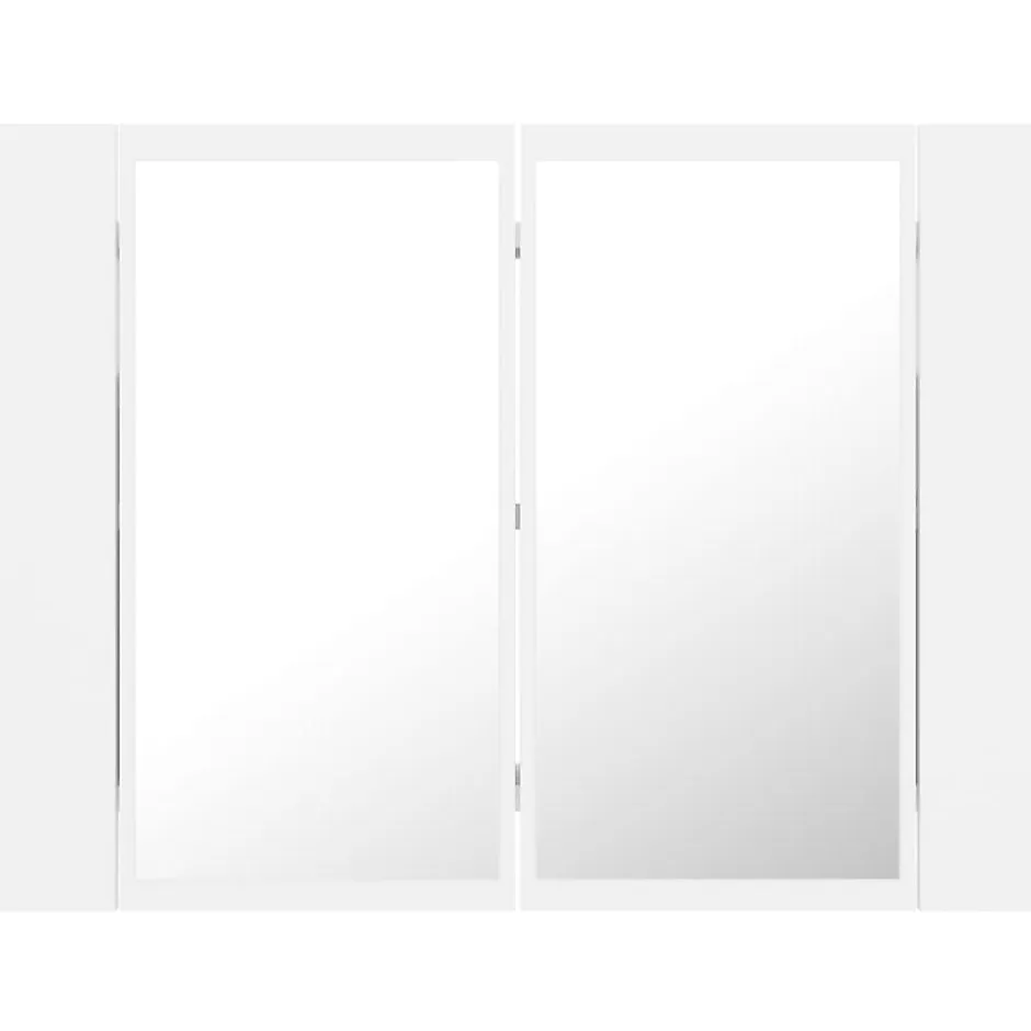 zmh Armoire salle de bain à miroir LED Blanc 60x12x45 cm Acrylique