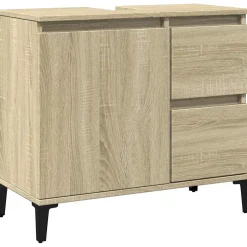 zmh Armoire salle de bain chêne sonoma 65x33x60 cm