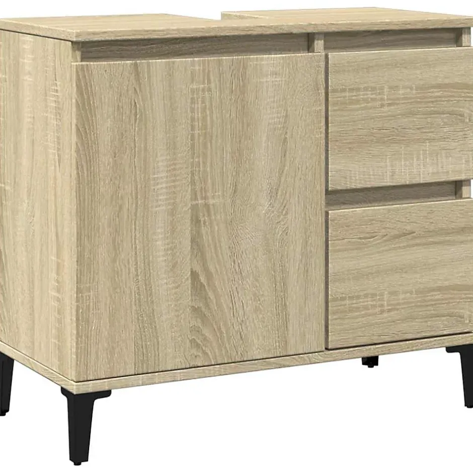 zmh Armoire salle de bain chêne sonoma 65x33x60 cm