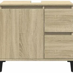 zmh Armoire salle de bain chêne sonoma 65x33x60 cm