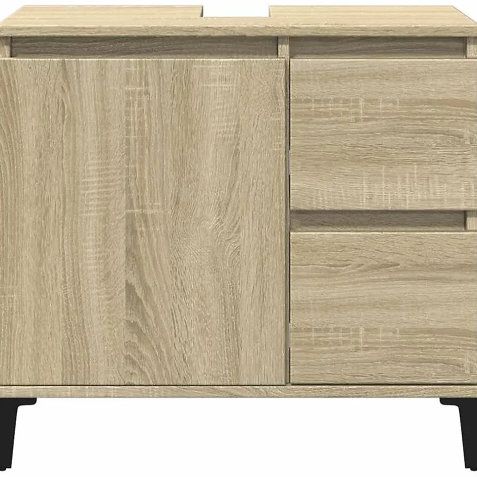 zmh Armoire salle de bain chêne sonoma 65x33x60 cm