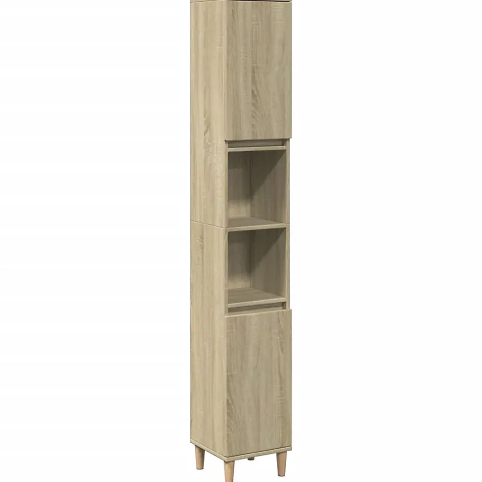 zmh Armoire salle de bain chêne sonoma 30x30x190 cm* Meuble Wc