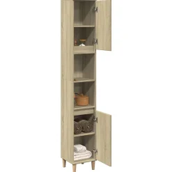 zmh Armoire salle de bain chêne sonoma 30x30x190 cm* Meuble Wc