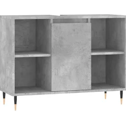zmh Armoire salle de bain gris béton 80x33x60cm bois d'ingénierie* Meuble Wc