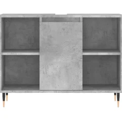 zmh Armoire salle de bain gris béton 80x33x60cm bois d'ingénierie* Meuble Wc