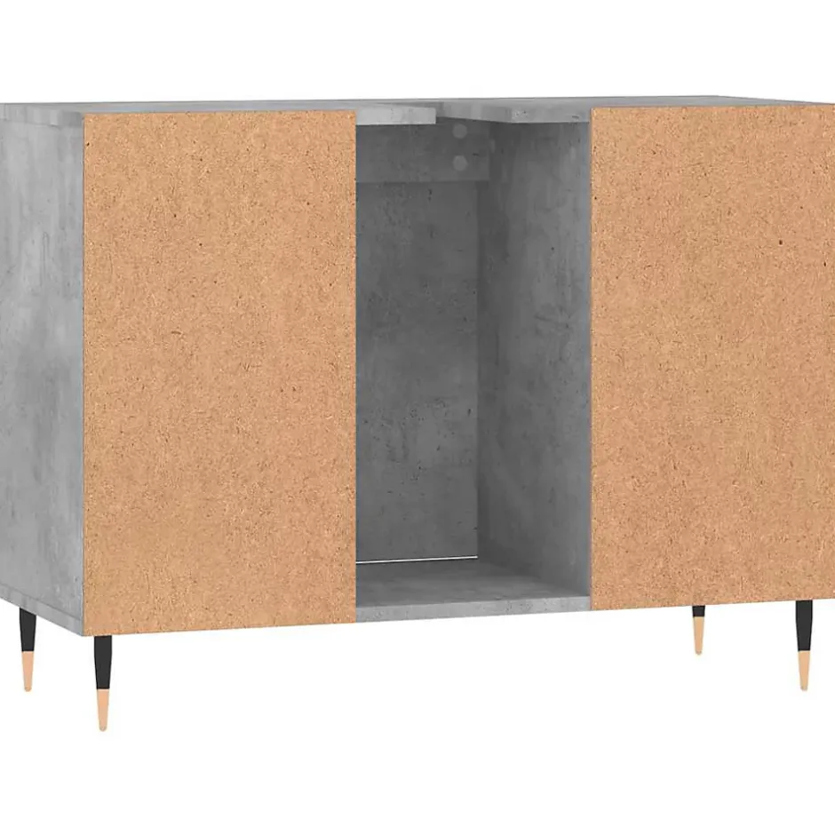zmh Armoire salle de bain gris béton 80x33x60cm bois d'ingénierie* Meuble Wc