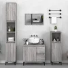 zmh Armoire salle de bain sonoma gris 30x30x100 cm