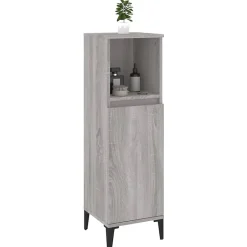 zmh Armoire salle de bain sonoma gris 30x30x100 cm