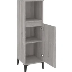 zmh Armoire salle de bain sonoma gris 30x30x100 cm