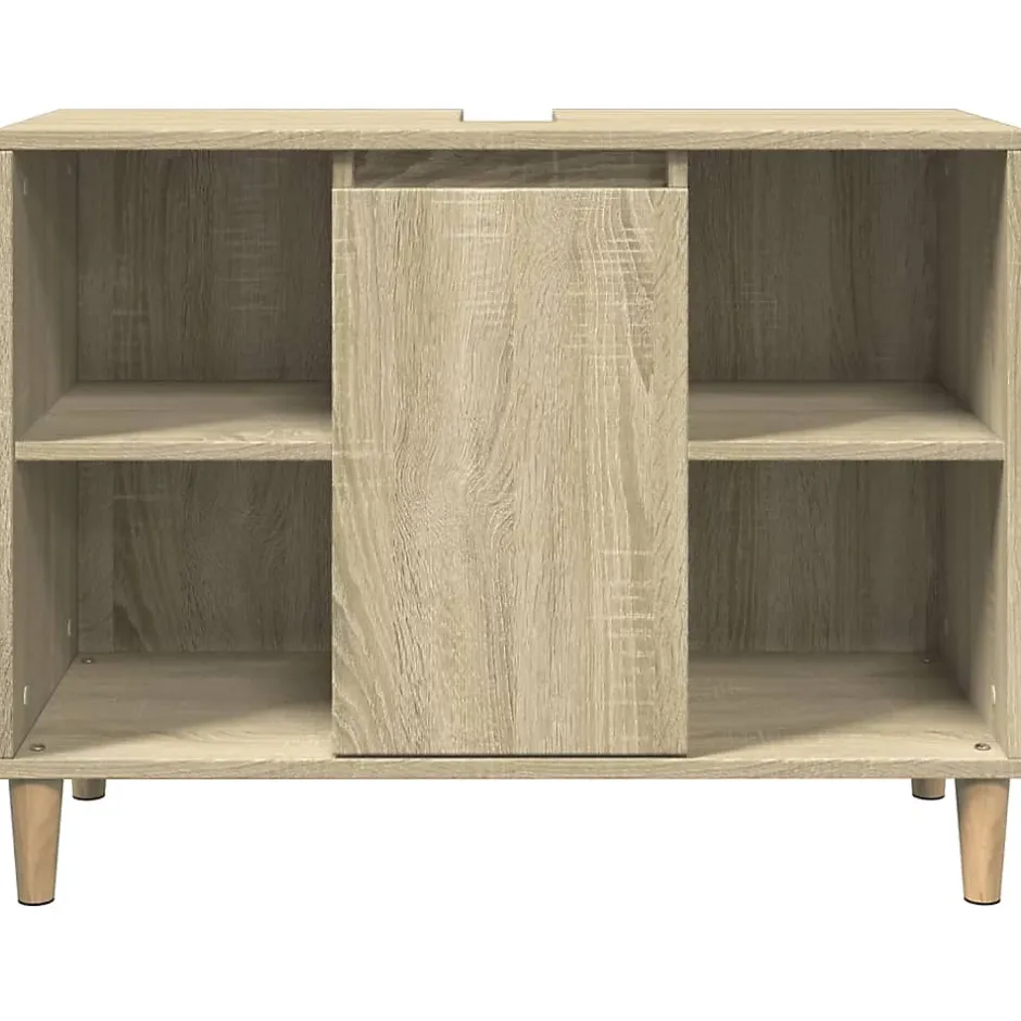 zmh Armoire salle de bain chêne sonoma 80x33x60cm bois d'ingénierie