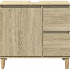 zmh Armoire salle de bain chêne sonoma 65x33x60 cm