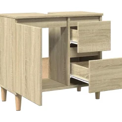 zmh Armoire salle de bain chêne sonoma 65x33x60 cm