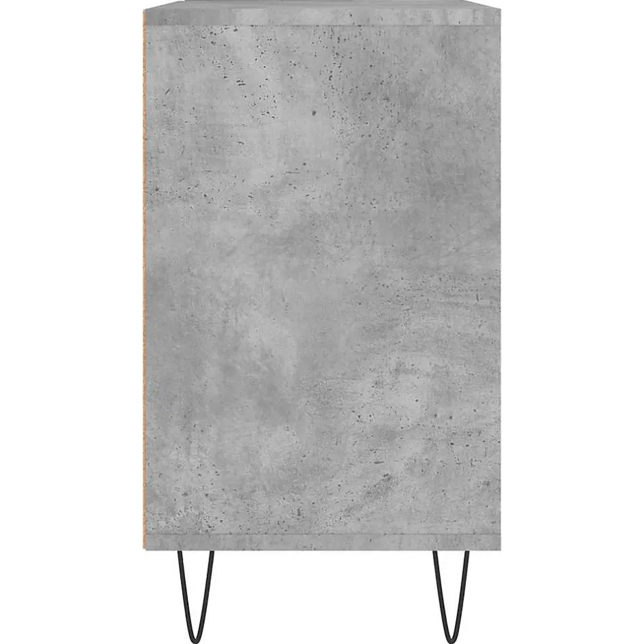 zmh Armoire salle de bain gris béton 80x33x60cm bois d'ingénierie
