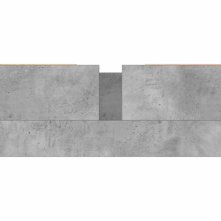 zmh Armoire salle de bain gris béton 80x33x60cm bois d'ingénierie