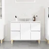 zmh Meuble d'évier blanc 80x33x60 cm bois d'ingénierie