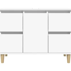 zmh Meuble d'évier blanc 80x33x60 cm bois d'ingénierie