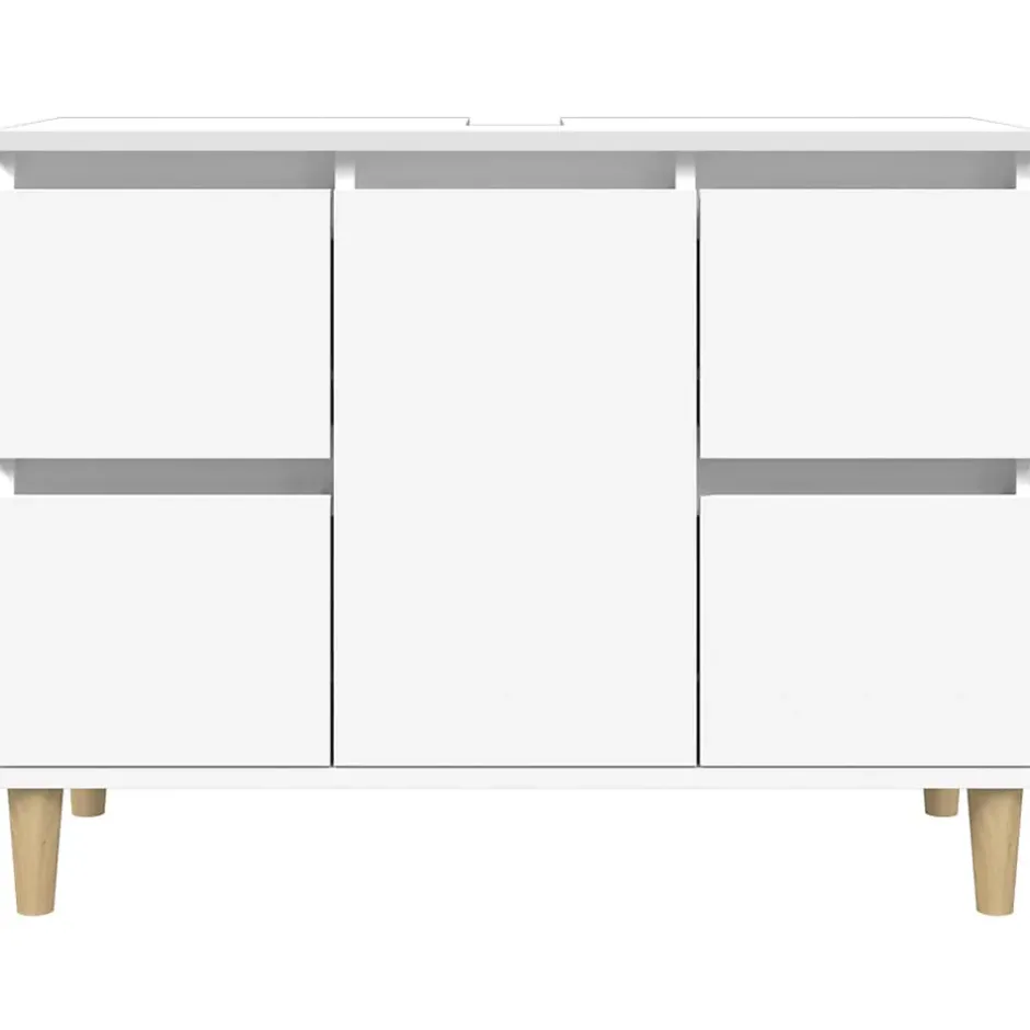 zmh Meuble d'évier blanc 80x33x60 cm bois d'ingénierie