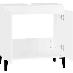 zmh Meuble d'évier blanc 58x33x60 cm bois d'ingénierie* Meuble Wc