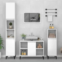 zmh Meuble d'évier blanc 80x33x60 cm bois d'ingénierie* Meuble Wc