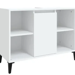 zmh Meuble d'évier blanc 80x33x60 cm bois d'ingénierie* Meuble Wc