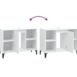 zmh Meuble d'évier blanc 80x33x60 cm bois d'ingénierie* Meuble Wc