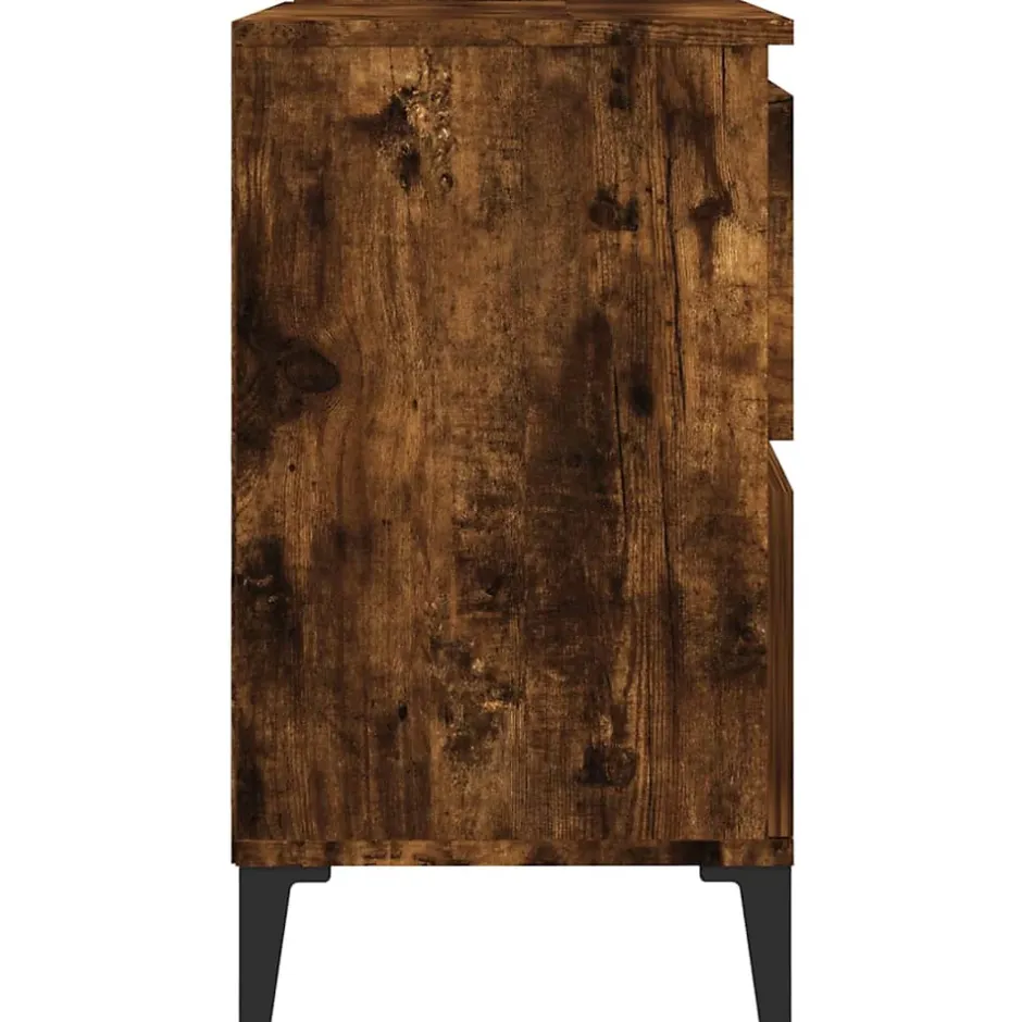 zmh Meuble d'évier chêne fumé 80x33x60 cm bois d'ingénierie* Meuble Wc