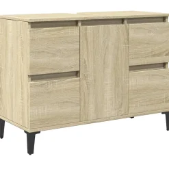 zmh Meuble d'évier chêne sonoma 80x33x60 cm bois d'ingénierie* Meuble Wc