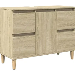 zmh Meuble d'évier chêne sonoma 80x33x60 cm bois d'ingénierie* Meuble Wc