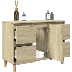 zmh Meuble d'évier chêne sonoma 80x33x60 cm bois d'ingénierie* Meuble Wc