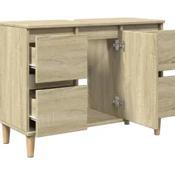 zmh Meuble d'évier chêne sonoma 80x33x60 cm bois d'ingénierie* Meuble Wc