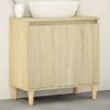 zmh Meuble d'évier chêne sonoma 58x33x60 cm bois d'ingénierie