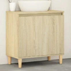 zmh Meuble d'évier chêne sonoma 58x33x60 cm bois d'ingénierie