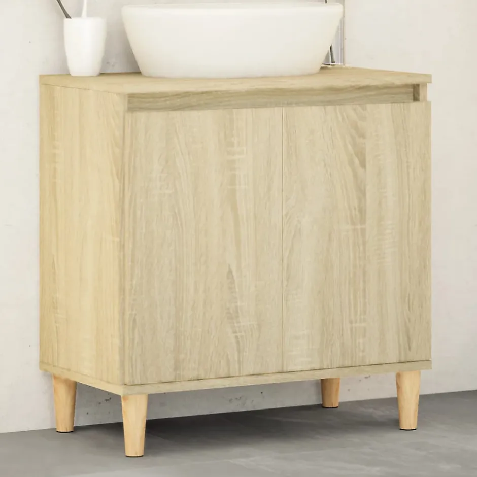 zmh Meuble d'évier chêne sonoma 58x33x60 cm bois d'ingénierie