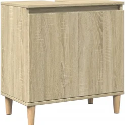 zmh Meuble d'évier chêne sonoma 58x33x60 cm bois d'ingénierie