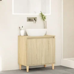 zmh Meuble d'évier chêne sonoma 58x33x60 cm bois d'ingénierie