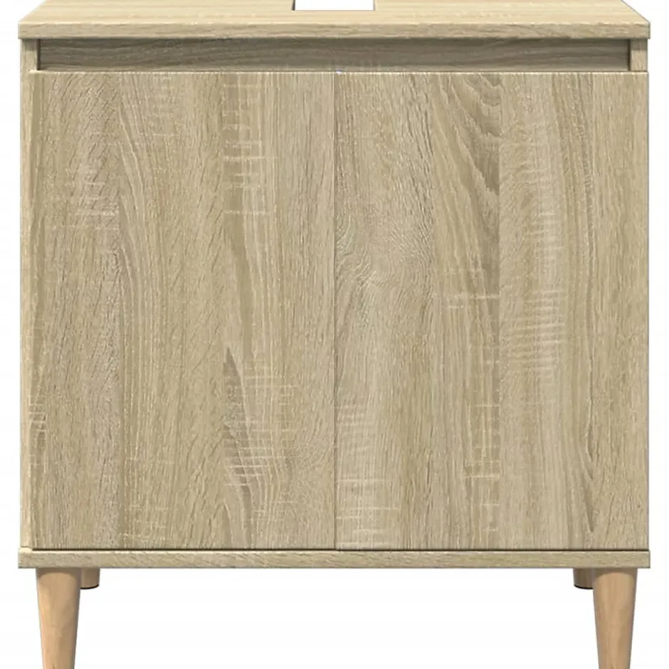 zmh Meuble d'évier chêne sonoma 58x33x60 cm bois d'ingénierie